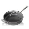 Granitestone Jumbo Cooker with Lid, Nonstick Triple Coated Surface, Family Sized Open Skillet with Stainless Steel Stay Cool & Helper Handle, Oven and Dishwasher Safe
