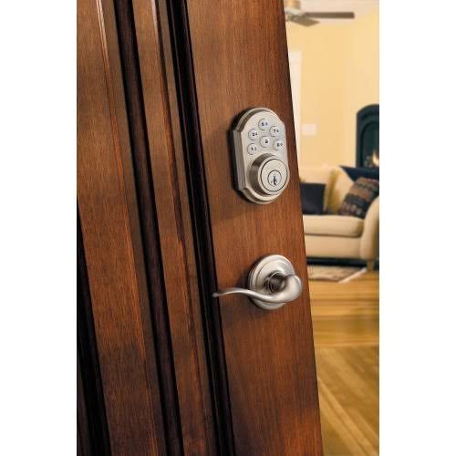 Kwikset 909 SmartCode Electronic Deadbolt Featuring SmartKey in Satin Nickel - Image 3