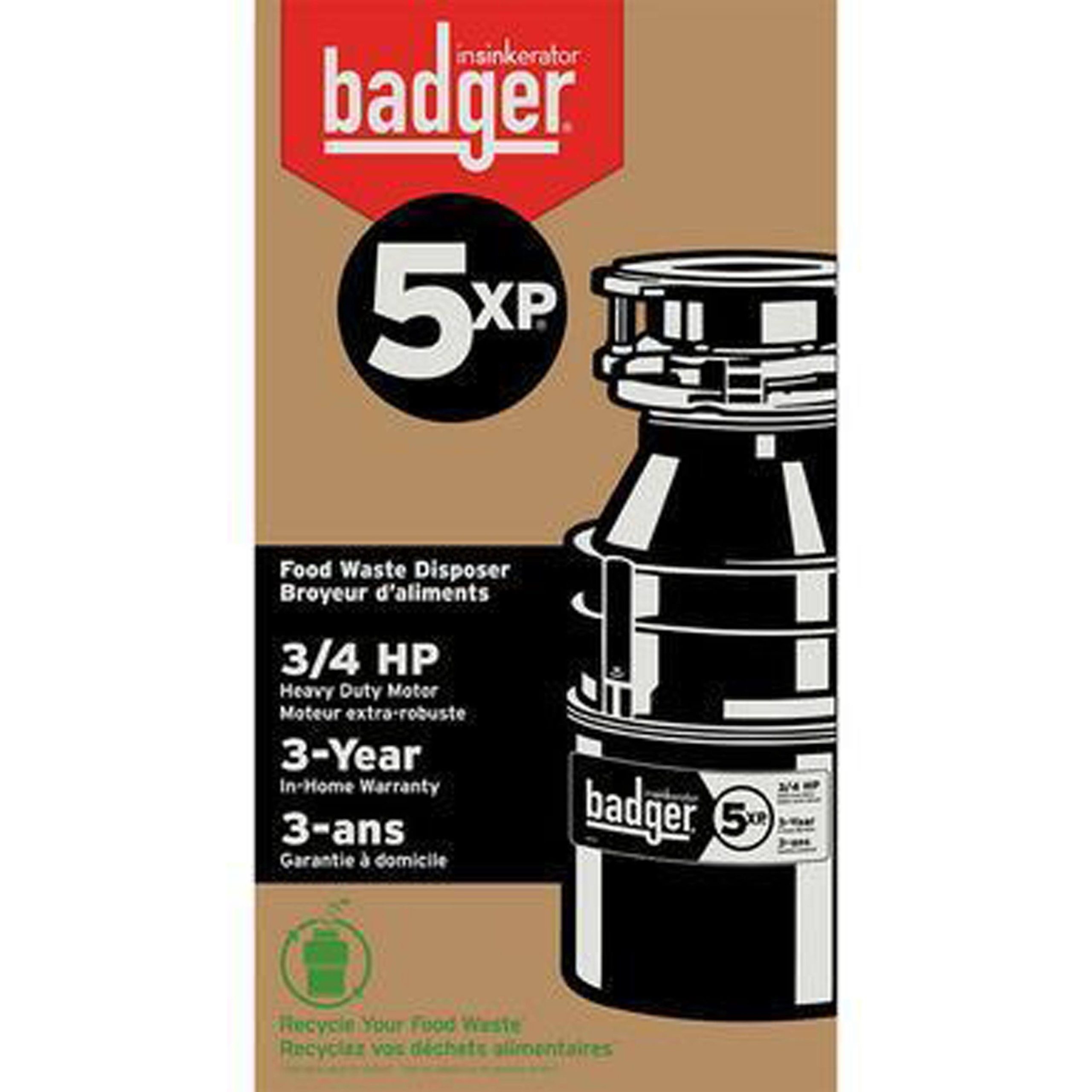 Insinkerator Badger 5XP 3/4 HP Garbage Disposal with Cord - Image 4