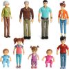 Sweet Li’l Family Dollhouse People Set of 9 Action Figure Set – Grandpa, Grandma, Mom, Dad, Sister, Brother, Toddler, Twin Boy & Girl