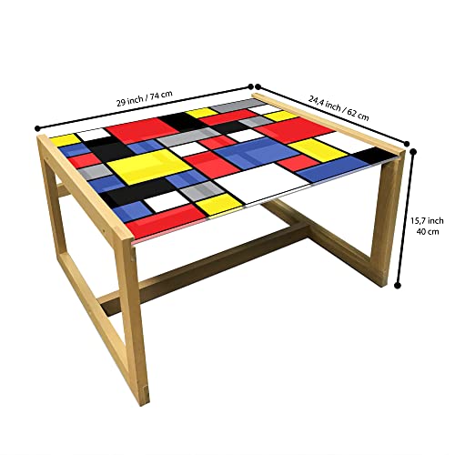 Ambesonne Cinco de Mayo Coffee Table, Monochrome Vintage Engraved Style Tiger Head in Mexican Fiesta Hat, Acrylic Glass Center Table with Wooden Frame for Offices Dorms, Small, Dark Grey Charcoal - Image 3