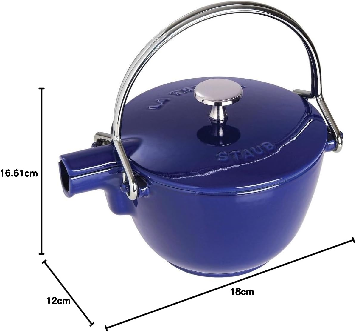 Staub Cast Iron 1-qt Round Tea Kettle – Basil, Made in France - Image 11