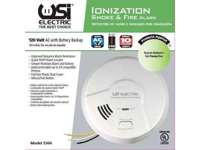 USI – (6 Pack) 5304 Hardwired Ionization Smoke and Fire Alarm with Battery Backup 5304-6PK - Image 2