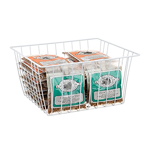 Freezer Wire Baskets, Kitchen Storage Organizer Bins for Chest and Upright Freezer, Refrigerator Dividers Containers with Handles – Pearl White (3) - Image 14
