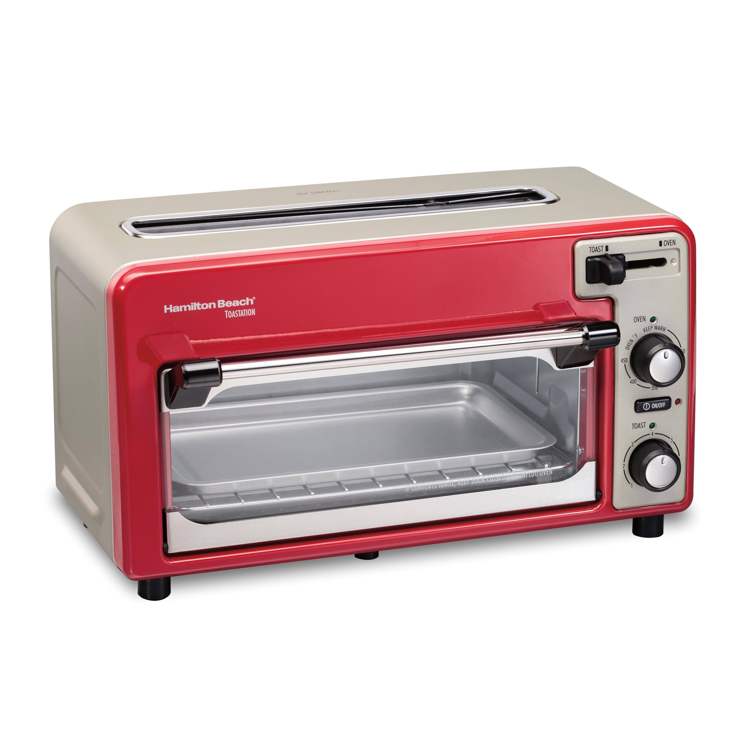 Hamilton Beach – Toastation 2-Slice Countertop Toaster and Toaster Oven – Red 22724 - Image 9